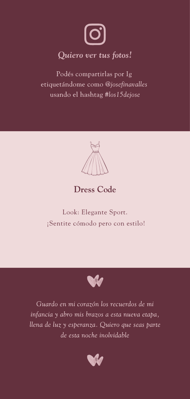 Indicación de código de vestimenta y álbum de fotos del cumpleañero